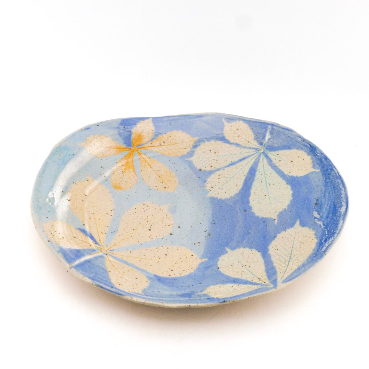 Blue Chestnut Leaf Bowl W:35cm - Image 3