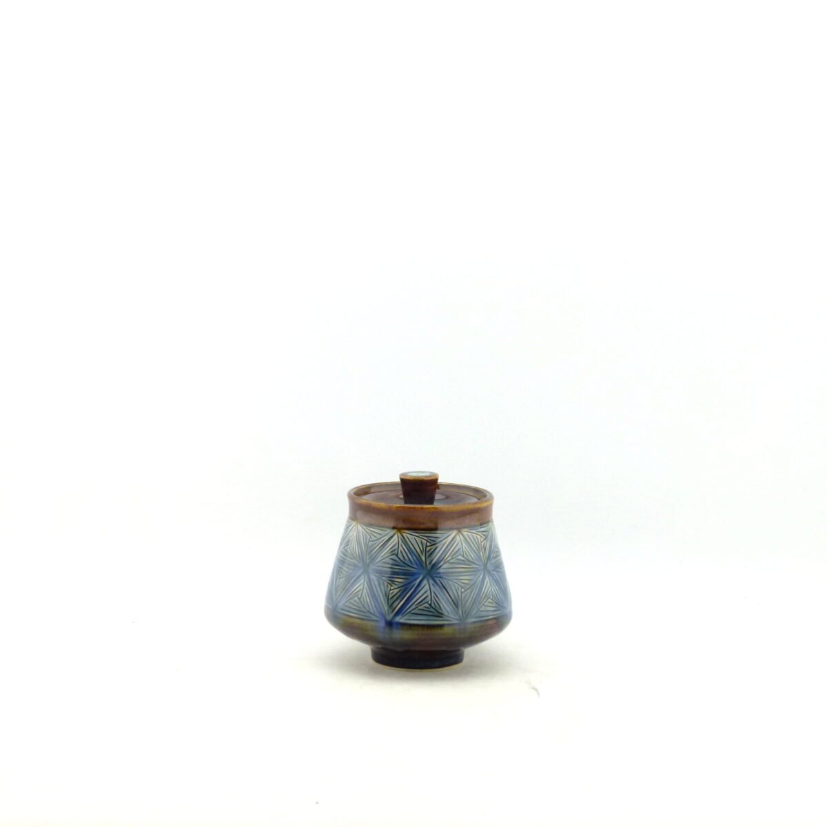 Lidded Jar with star design h:12cm - Image 3