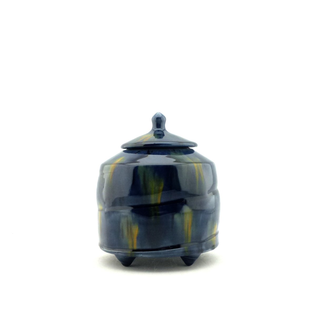 Large blue lidded jar