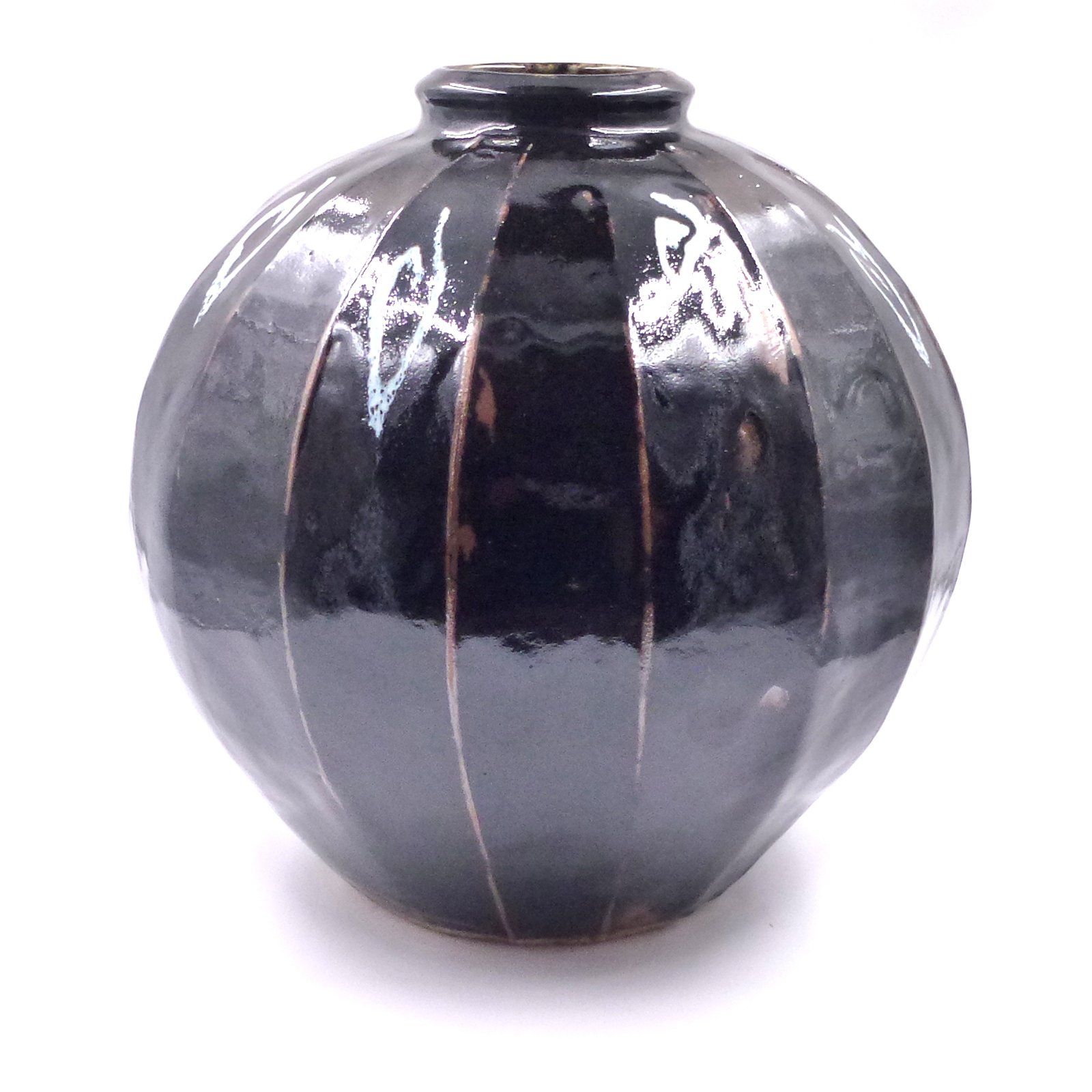 Large Tenmoku/Nuka Faceted Jar