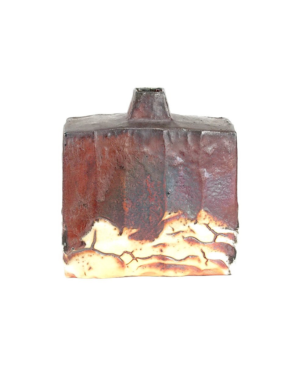 Stoneware rectangular vase