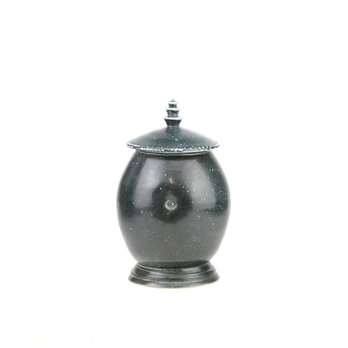 Salt glazed lidded jar