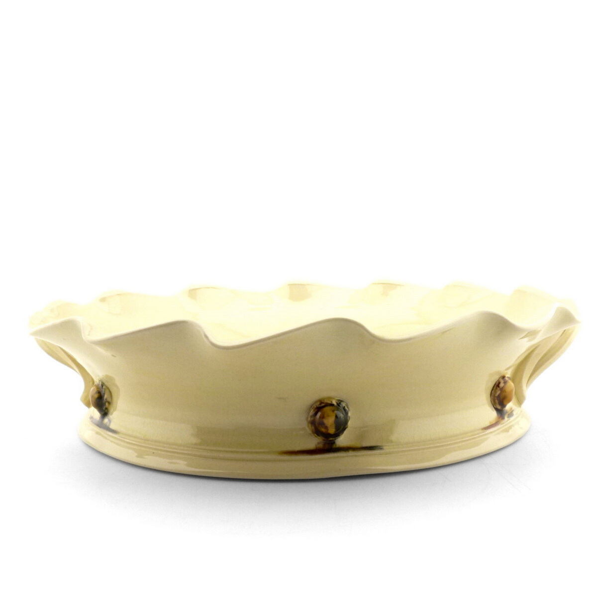 Large creamware ripple dish