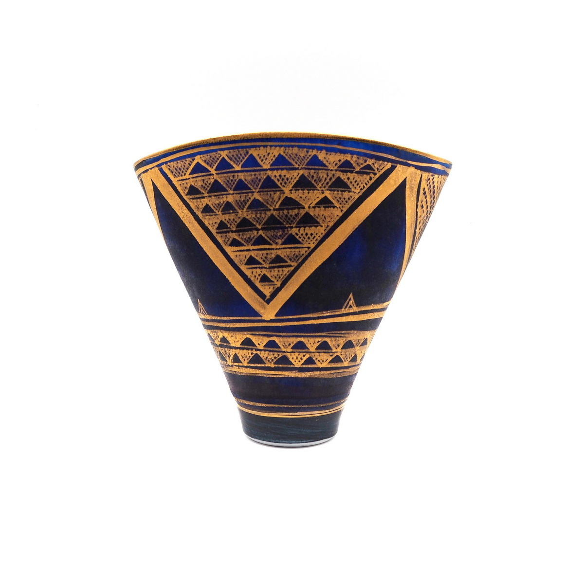 Porcelain Flattened Open Vase