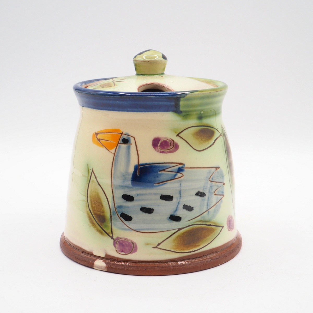 Blue Bird Small Lidded Jar