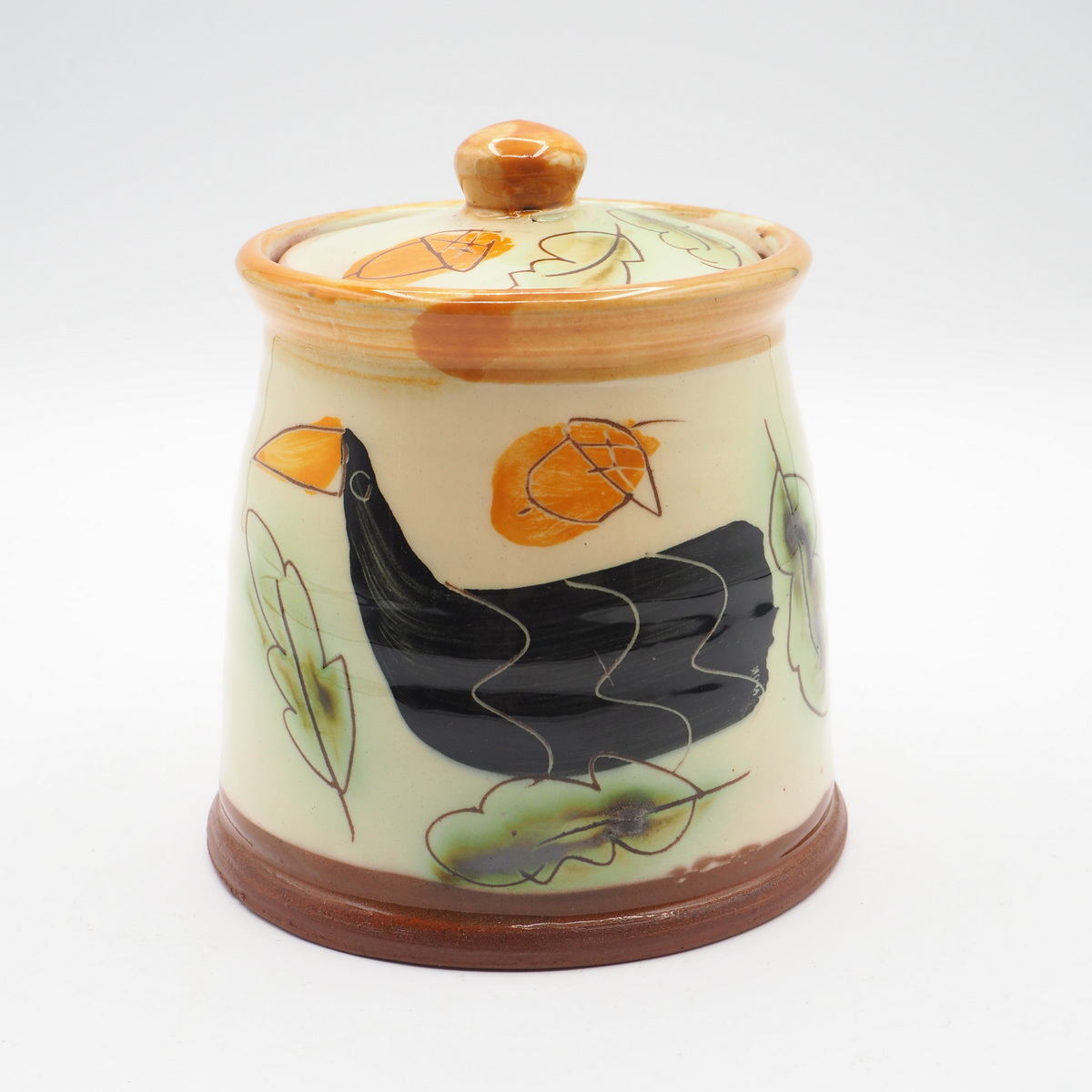 Black Bird Small Lidded Jar