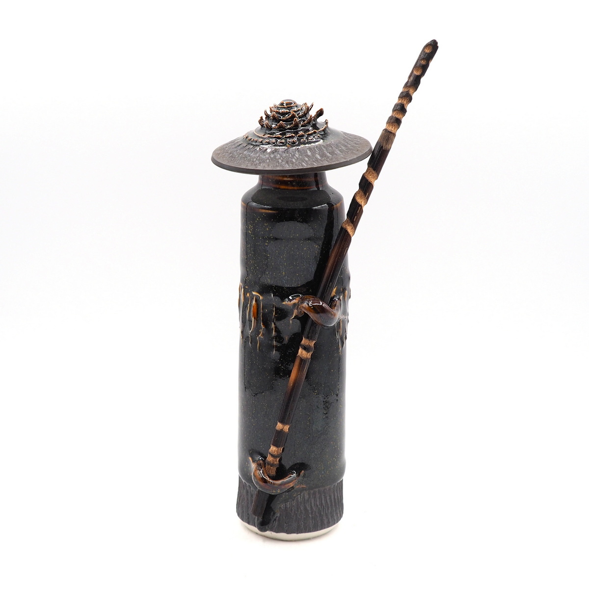 Large pilgrim lidded pot