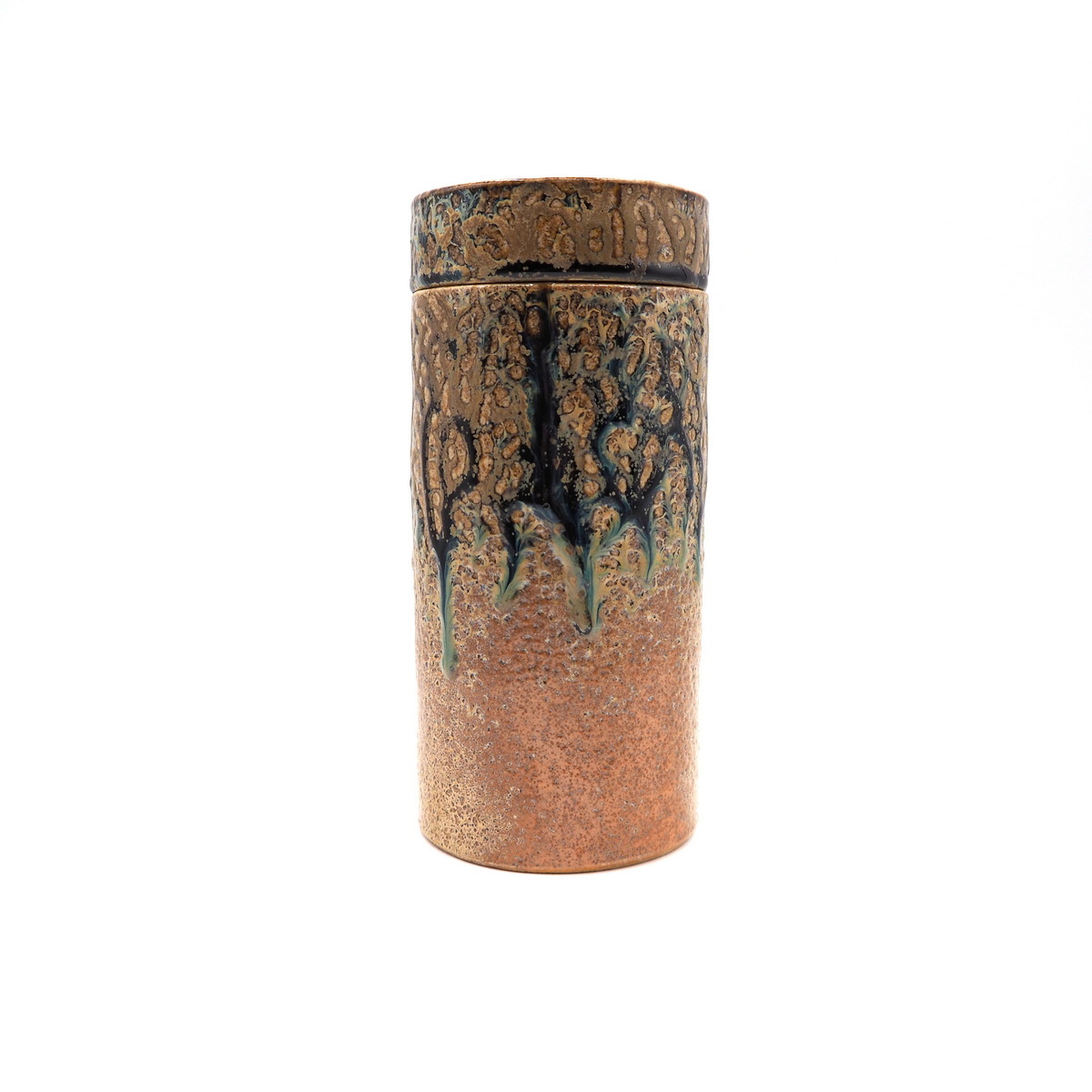 Medium squat lidded jar